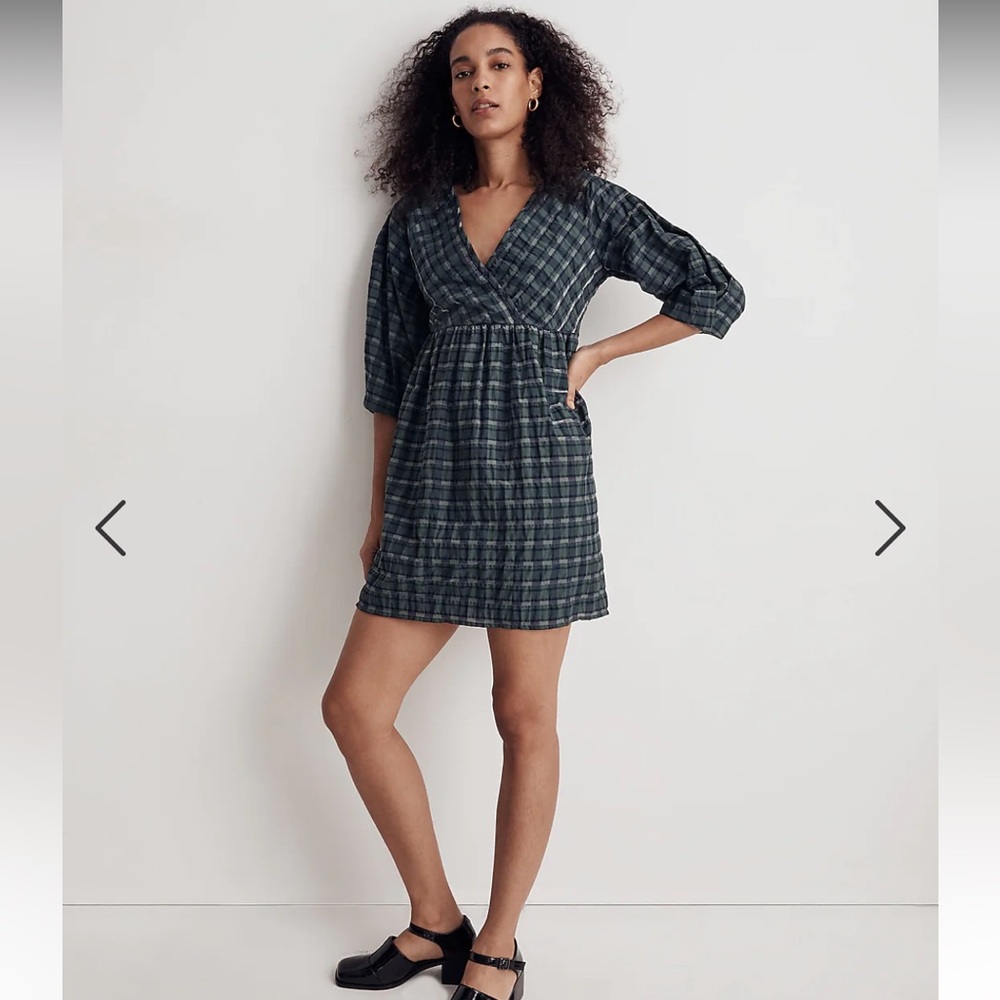 3. Madewell Marianna Puff Sleeve Mini in Plaid NWT